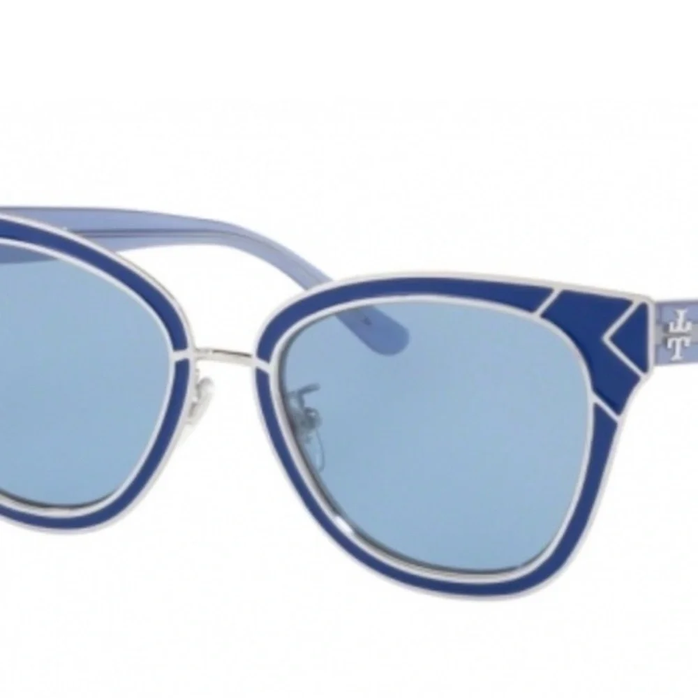 Tory Burch Cat Eye Sunglasses TY6061 Blue Deco NWT - Picture 8 of 11